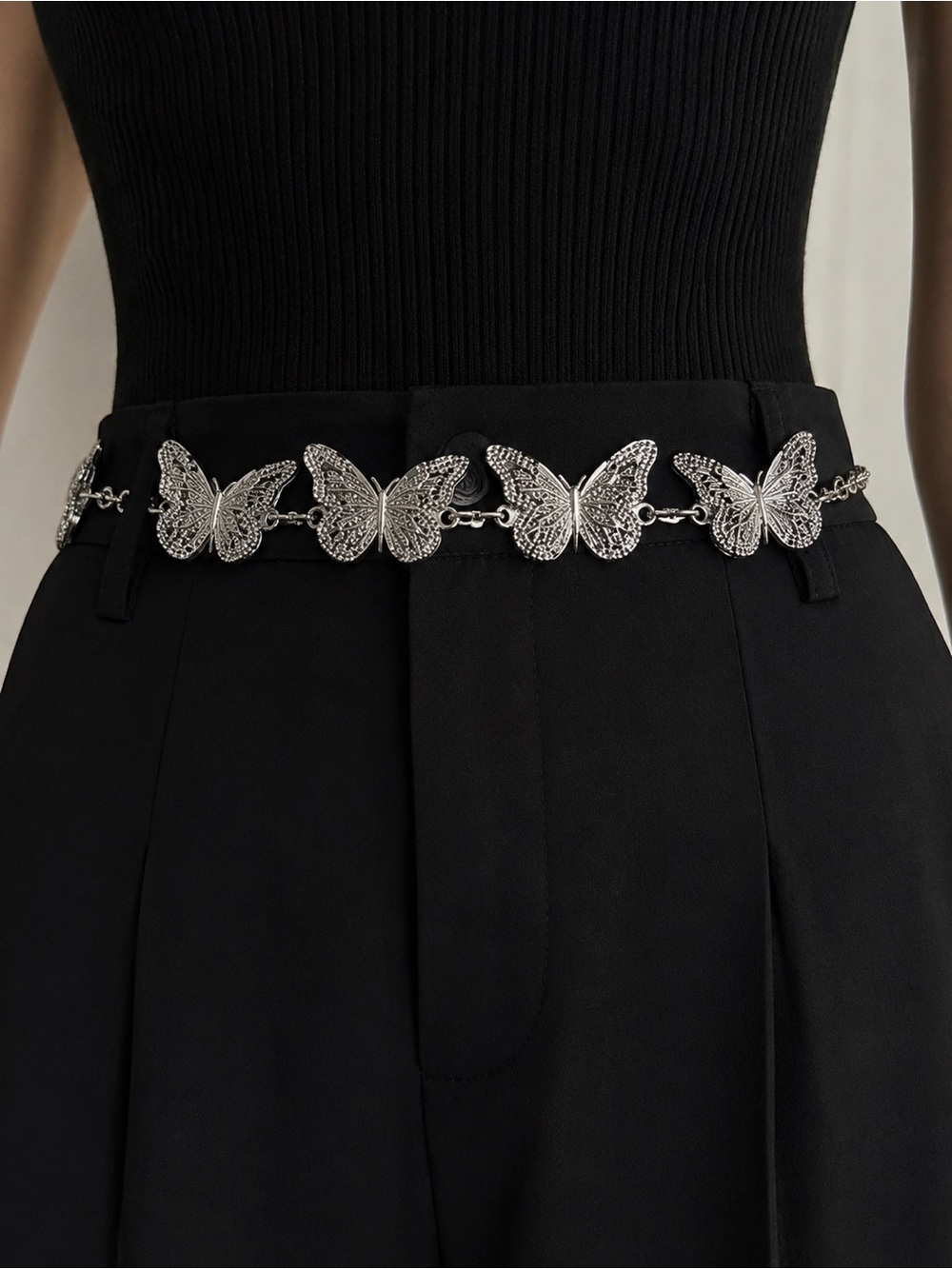 Silver Butterfly Chain Belt - Women Accessories